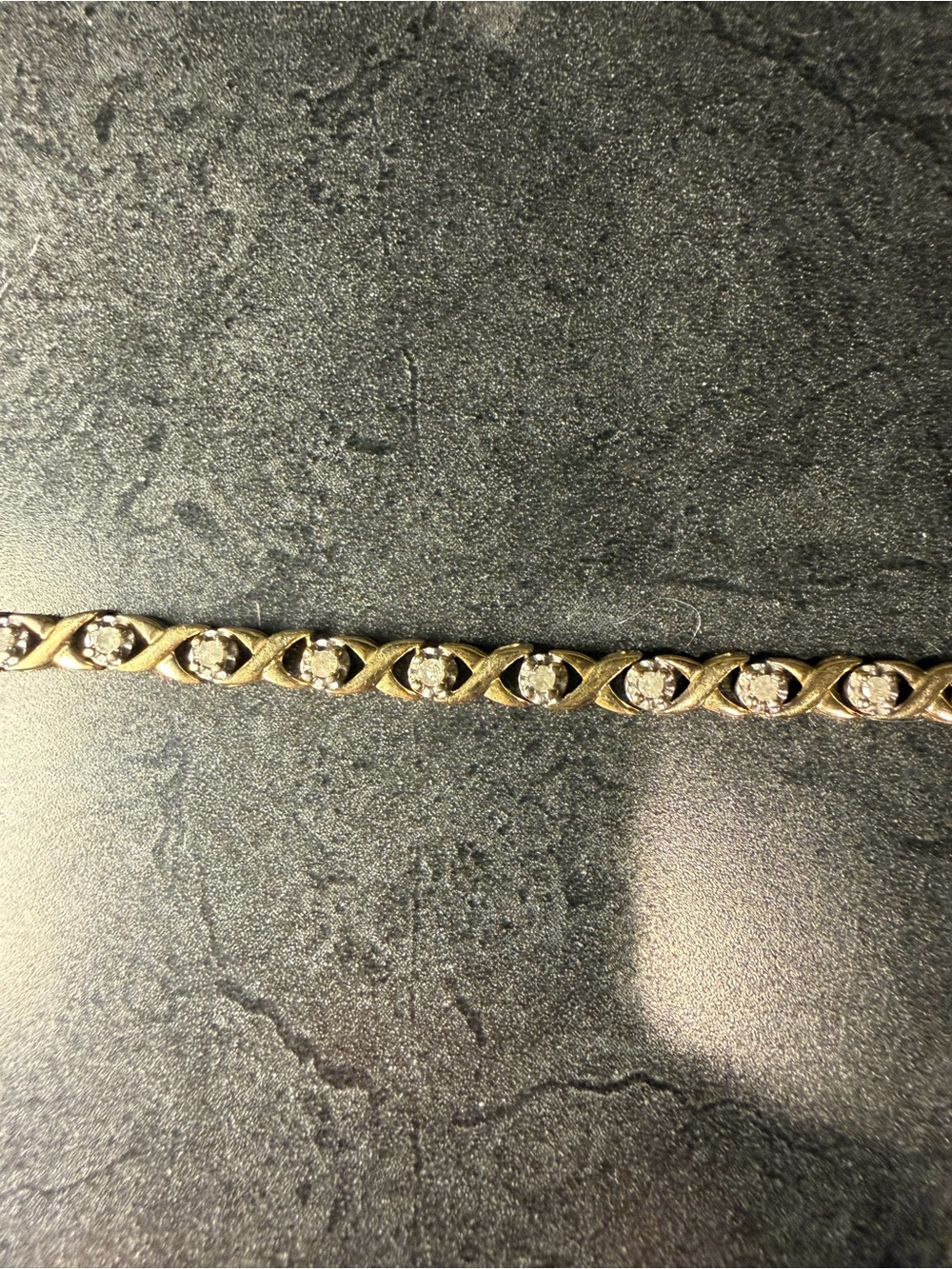 Diamond Brilliance silver Gold-Tone X & O Tennis Bracelet